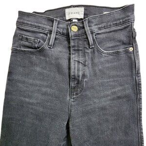 Frame Le Sylvie Slender Straight Jeans Size 25 Dark Wash Cotton/Modal Blend Deni